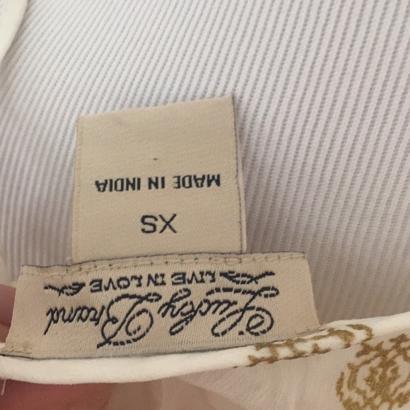 Lucky Brand gold and cream sleeveless hi/low dress - Picture 6 of 7